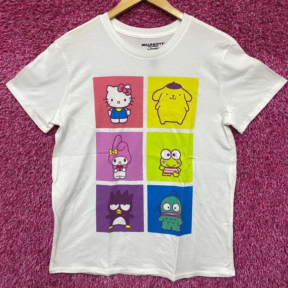 Sanrio Hello Kitty and Friends Kawaii Grid Design T-Shirt Small - Picture 1 of 4